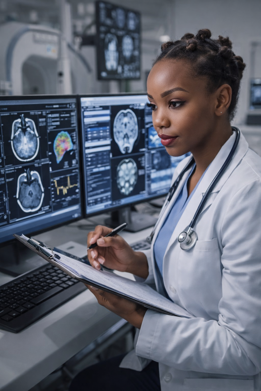 Maurine Mburu in a laboratory setting
